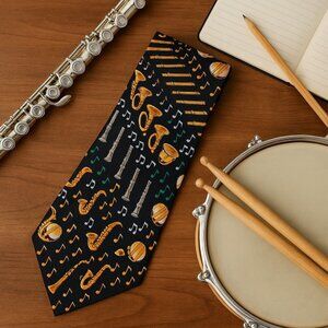 Save the Children Collection "Music, Music, Music" Multicolor Silk Tie